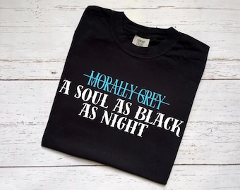 A Soul As Black As Night Comfort Colors Tee, The Faceless Man, Masked Men Dark Romance, Stalker Romance, Booktok Tee, Morally Grey