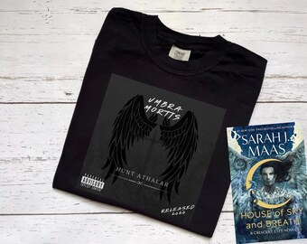 Licensed Hunt Athalar Comfort Colors Tee, Umbra Mortis, Sarah J Maas Merch, Crescent City Apparel, Bryce Quinlan, Winged Male, Lunathion