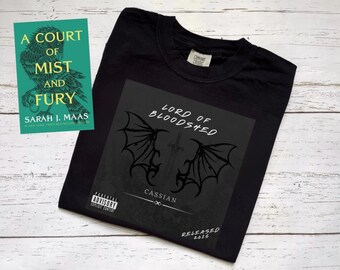 Licensed Cassian Comfort Colors Tee, Lord Of Bloodshed, Sarah J Maas Merch, ACOTAR Apparel, Hello Feyre Darling, Winged Male, Night Court