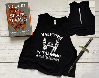 Licensed Valkyrie In Training Tank, Bookish Workout Shirt, ACOTAR Merch, Illyrian Workout, Valkyrie Workout, SJM Merch, House Of Wind, Nesta