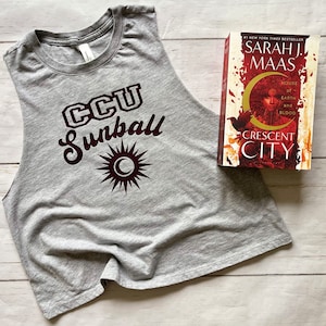 Licensed CCU Sunball Crescent City Crop, Bookish Workout Top, Crescent City SJM Merch, Bryce Quinlan Hunt Athalar, Fantasy Reader, Lunathion