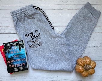Read In Peace Joggers, Cozy Reader, Spooky Season, Fall Reading Apparel, Gifts For Readers, Booktok, Unique Bookish Merch, Cozy Reading