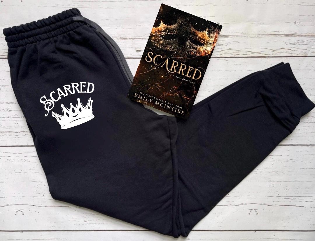 Licensed Scarred by Emily Mcintire Joggers, Never After Series, Tristan