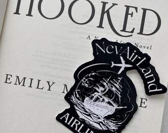 Licensed NevAirLand Airline Sticker, Original Design, Hooked By Emily McIntire, Never After Series, Hooked Sticker, James Barrie, Wendy M