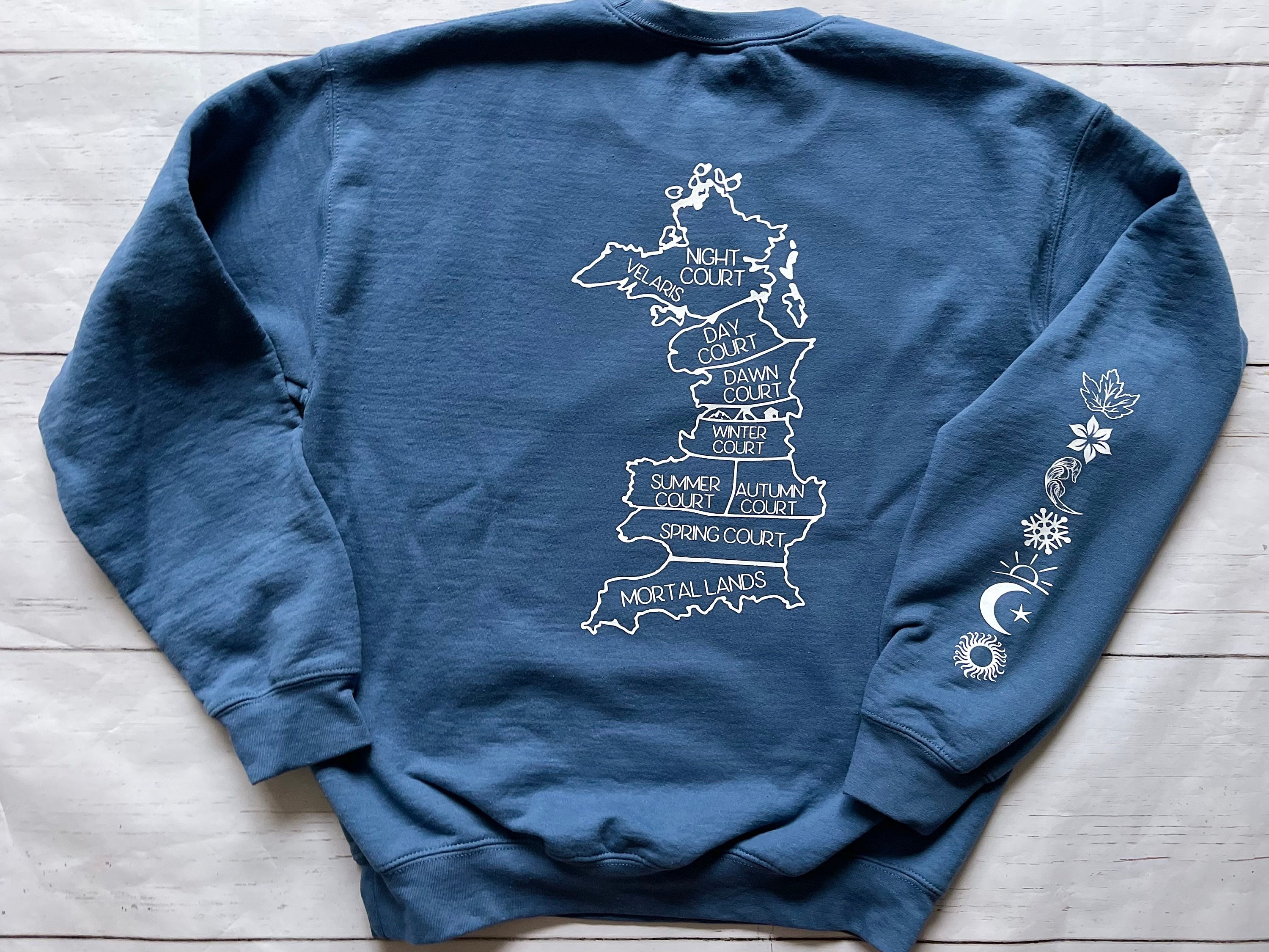 Licensed Prythian Map Crewneck, ACOTAR Shirt, Night Court Summer Court ...