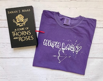Licensed High Lady Comfort Colors Shirt, Feyre Archeron, ACOTAR ACOMAF Merch, Rhysand, Night Court, Velaris, SJM Merch, House Of Wind