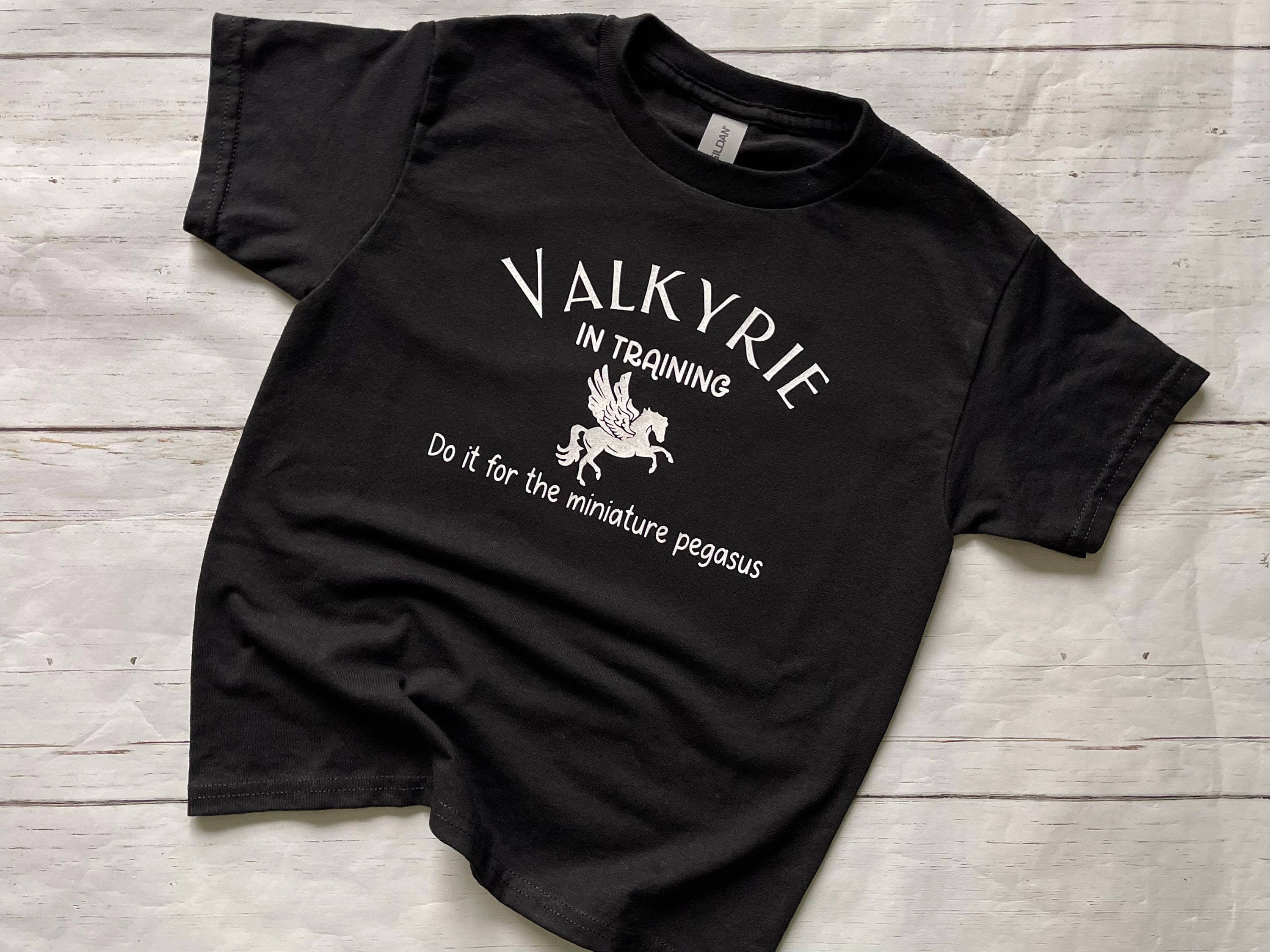 Licensed Kids Valkyrie In Training Shirt, ACOTAR Miniature Pegasus, Nesta Gwyn Emerie, The Valkyries, Night Court, Ramiel, Bookish Baby, Kid