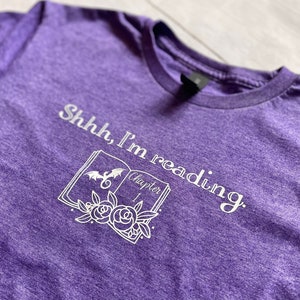 Shhh I’m Reading Shirt, Bookish Fandom Shirt, Bookish Babe, Fantasy Reader, Book Lovers Apparel, Rom Com, Humor, Nonfiction, Poetry