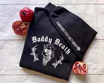 A Touch Of Darkness Merch, Scarlett St. Clair, Hades And Persephone Sweatshirt, Greek Mythology, Daddy Death Crewneck, Hades God of Death