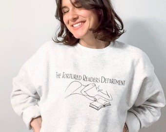 Sweat-shirt du département des lecteurs torturés, TTPD, cadeaux pour lectrices, produits dérivés livresques, poètes torturés, tenue de lecture confortable