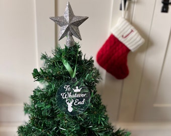 Licensed Throne of Glass Christmas Tree Ornament, Aelin and Rowan, Terrasen, The Thirteen Manon, To Whatever End, Bookish Christmas Decor