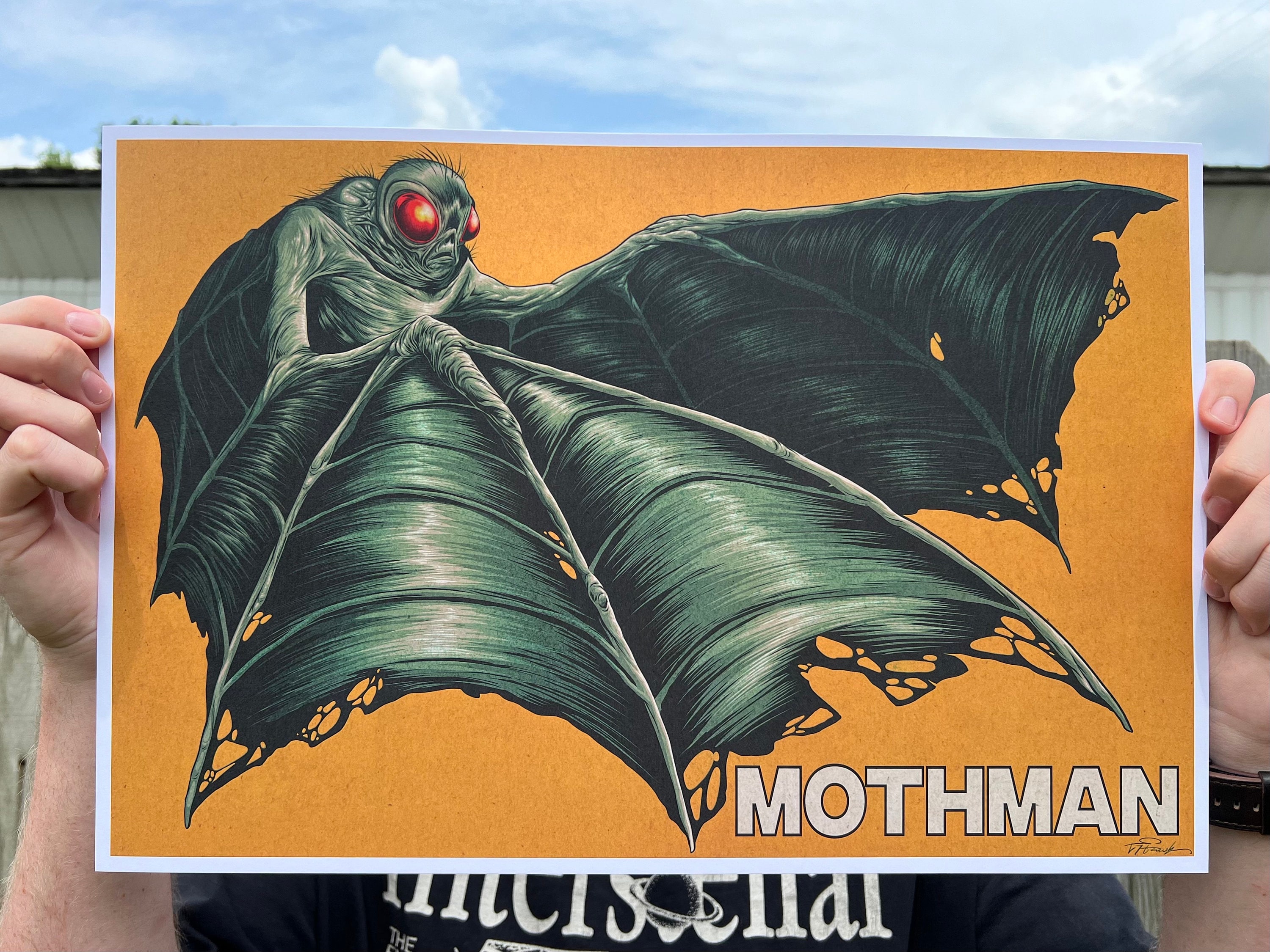 Chicago-style Mothman 12x18 Print - Etsy