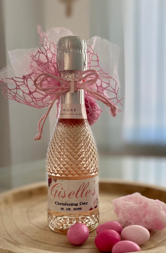 Personalized Christening Mini Wine Bottles Etsy
