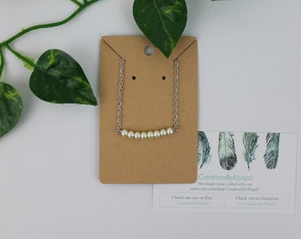 Dainty Pearl Bar Necklace