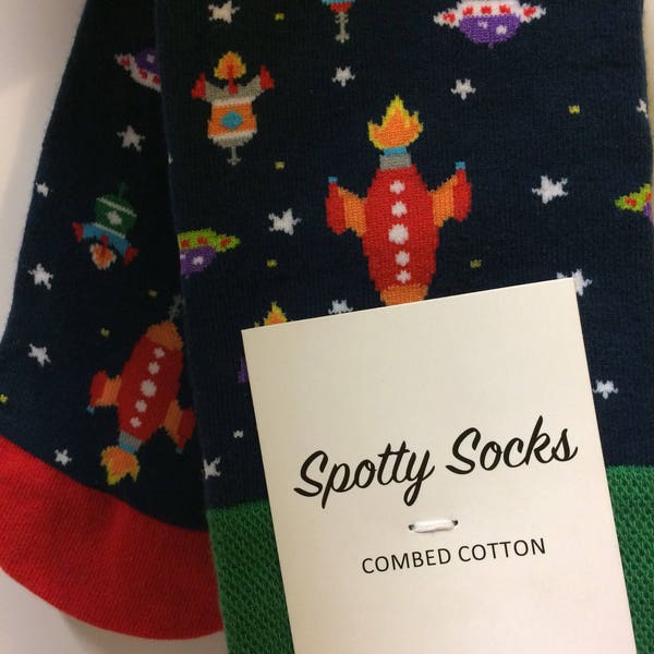 Space Socks | Socks | Men socks | Colorful socks | Cool socks | Unique socks | Space X | Crazy socks | Aliens | Star | Happy Socks