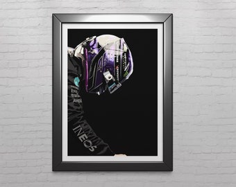 ルイス・ハミルトン シルバーストーン 2021 ヘルメットアートワーク | フォーミュラワンアートワーク | モータースポーツプリント | F1ギフト | 男性へのギフト | 女性へのギフト |