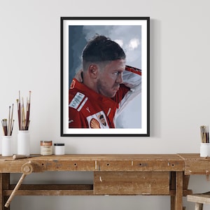 Sebastian Vettel portrait- Print