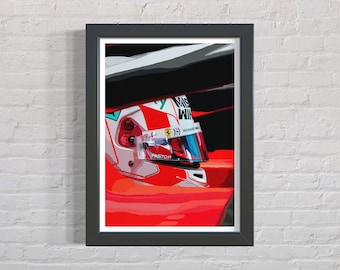 シャルル・ルクレール 2021 ヘルメットアートワーク | フォーミュラワンアートワーク | フェラーリアートワーク | モータースポーツプリント | F1ギフト | 男性へのギフト | 女性へのギフト |