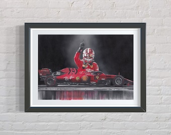 Charles Leclerc  artwork | Formula One Artwork | Ferrari Artwork | Motorsport Prints | F1 Gifts | Gifts For Him | Gifts For Her |