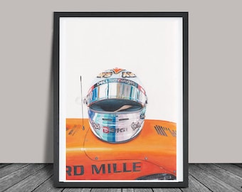 ダニエル・リカルド 2021 ヘルメット - 印刷