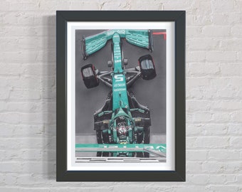 セバスチャン・ベッテルのアートワーク | アストンマーティンアート | フォーミュラワンのアートワーク | モータースポーツプリント | F1ギフト | 男性へのギフト | 女性へのギフト |