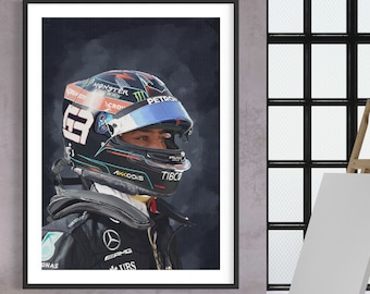ジョージ・ラッセル 2022 アートワーク | フォーミュラ ワン アートワーク | メルセデス アートワーク | モータースポーツ プリント | F1 ギフト | 男性へのギフト | 女性へのギフト |
