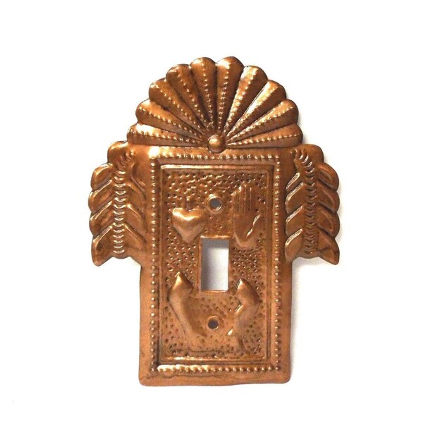 Switch Plate Cover, Mexican Milagros, Home Decor, Tin Switch Plate, Mexican Folk Art Nicho