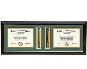 Double Diploma and Tassels Frame  5x7,8x6,9x7,10x8,11x8.5,12x9,13x10,14x11,12x15,12x16,11x17 H-C-F