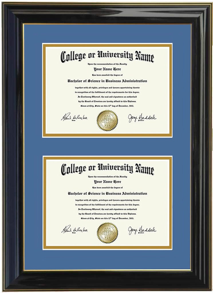 Double Diploma Frame 5x7,8x6,9x7,10x8,11x8.5,12x9,13x10,14x11,12x15,12x16,11x17 HF B/BLK Etsy