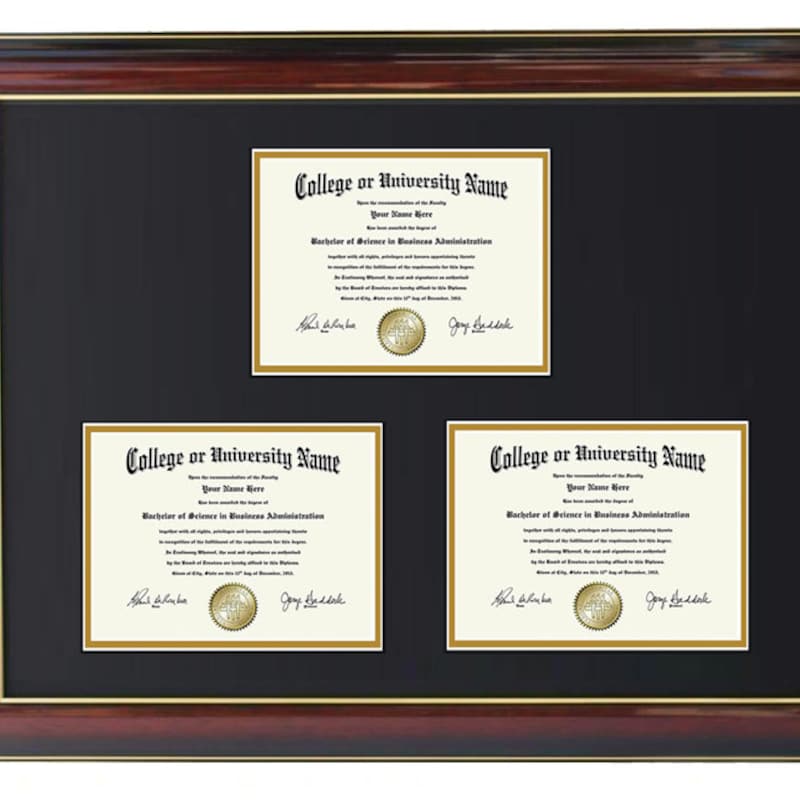 Triple Frame Graduation Triple Diploma Frame - Etsy