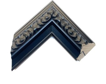 Black Ornate Wood Picture Frame: Baroque, Rococo Style, 3.25" Wide