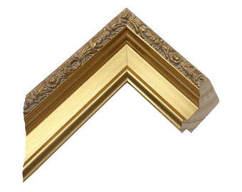 Baroque Gold Picture Frame: Ornate Wood with Gold Leaf 2.5"