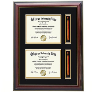 Double Diploma and Tassels Frame  5x7,8x6,9x7,10x8,11x8.5,12x9,13x10,14x11,12x15,12x16,11x17 V-F