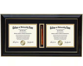 Double Diploma Tassel Frame  5x7,8x6,9x7,10x8,11x8.5,12x9,13x10,14x11,12x15,12x16,11x17 H-F