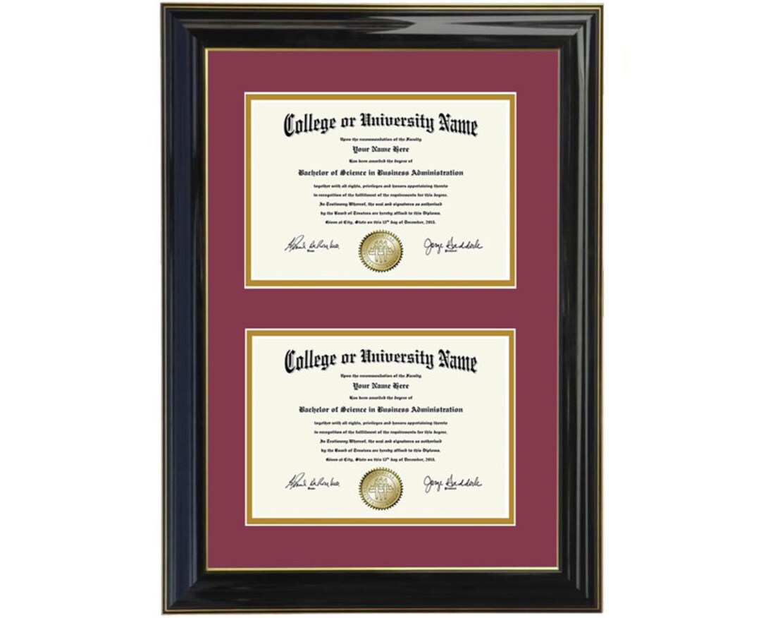 Double Diploma Frame Etsy