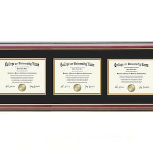 Triple Diploma Frame  5x7,8x6,9x7,10x8,11x8.5,12x9,13x10,14x11 H-F