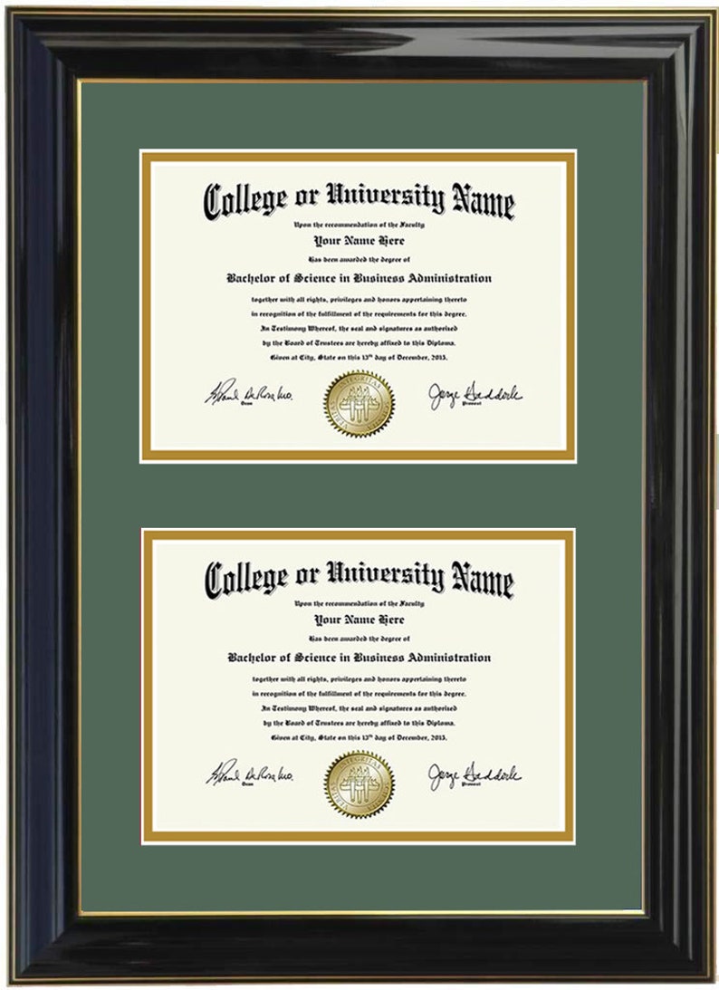 Double Diploma Frame 5x7,8x6,9x7,10x8,11x8.5,12x9,13x10,14x11,12x15,12x16,11x17 HF B/BLK Etsy