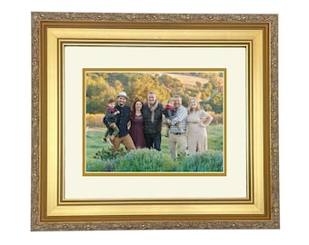 Custom  Picture Frame Gold Matted,Wood  2.5" ,Baroque,Ornate,antique,