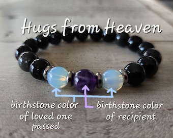 Grief Healing Bracelet, Hugs from Heaven, Memorial Bracelet, Condolence Gift, Sympathy Gift, Bereavement Gift, In Memory of, personalized