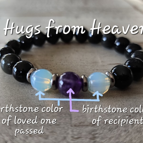 Grief Healing Bracelet, Hugs from Heaven, Memorial Bracelet, Condolence Gift, Sympathy Gift, Bereavement Gift, In Memory of, personalized