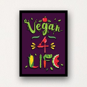 Vegan 4 Life - Dark Background