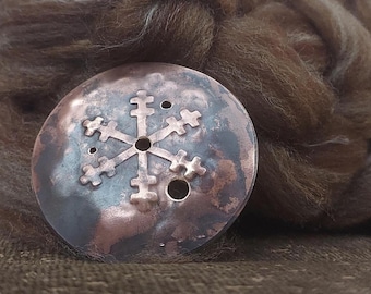 Diz with snowflake design for making sliver or roving for spinning in copper