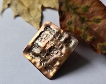Handcrafted mixed metal stud button for light to medium knits