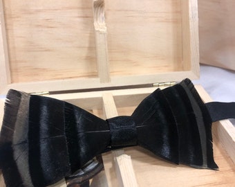 turkey feather bow tie
