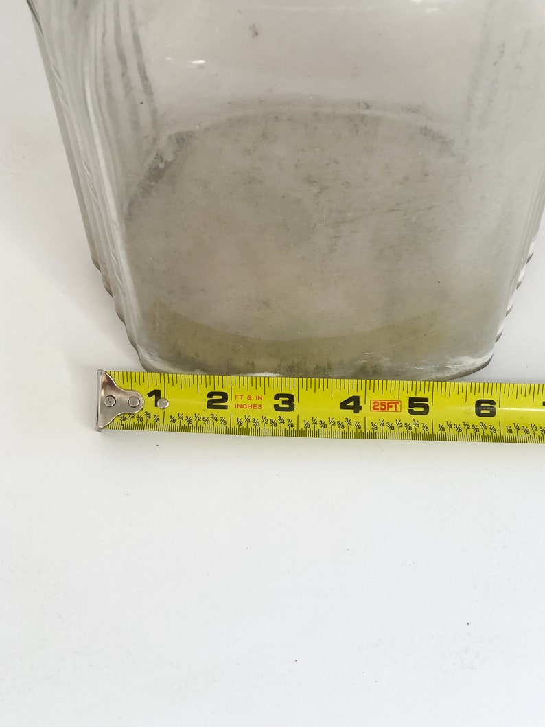 Vintage Thick Clear Glass Jug Vase With Loop Handles Etsy