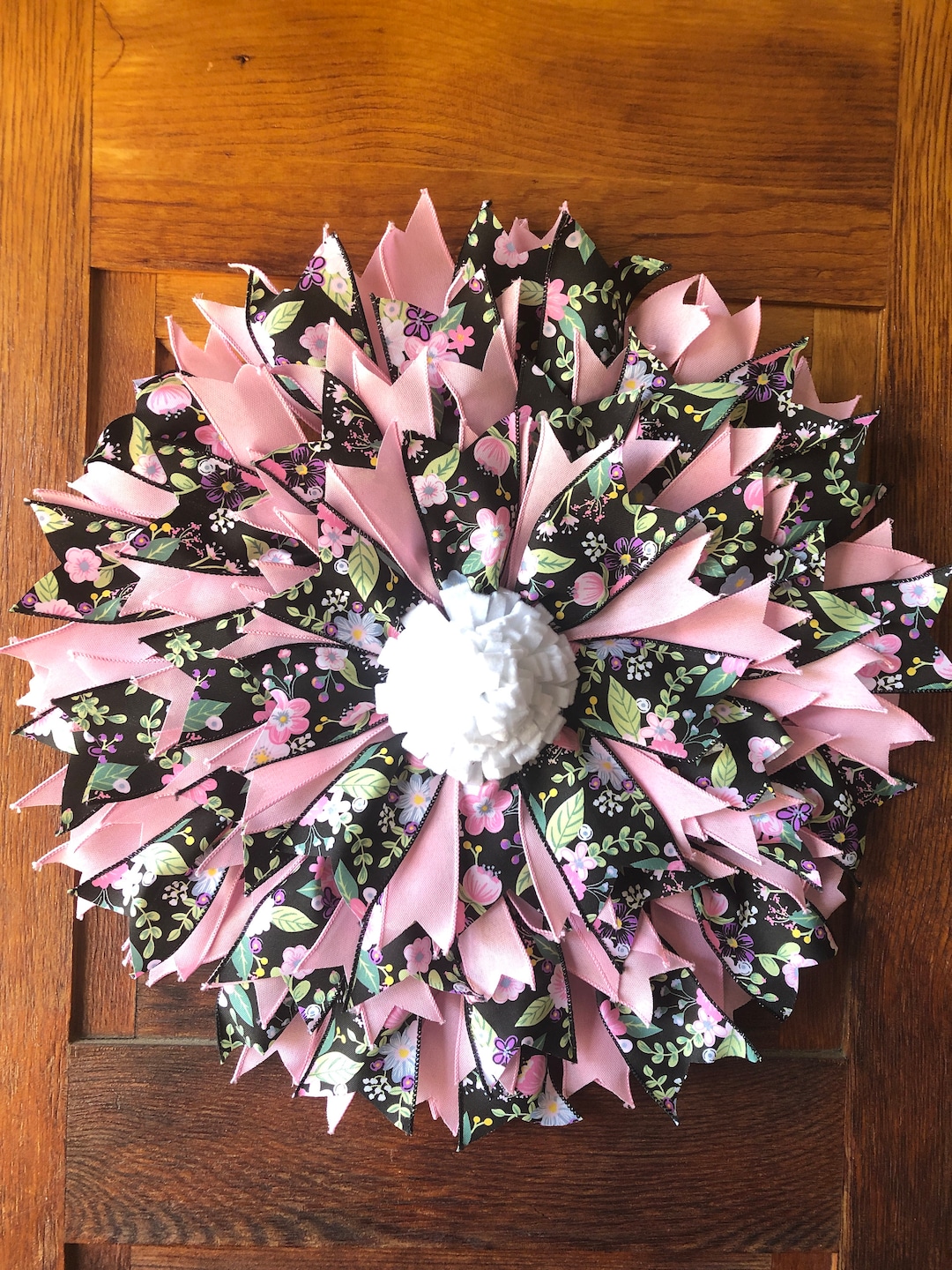 Floral Ribbon Wreath - Etsy