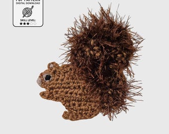 Tree Squirrel Applique • Crochet Pattern • Woodland Animal • Nature Decor