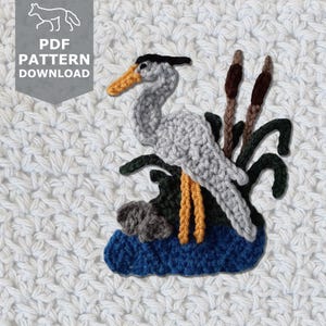 Great Blue Heron - Applique - Crochet Pattern