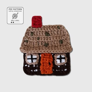 Log Cabin Crochet Applique Pattern • Rustic Woodland House (PDF Pattern)