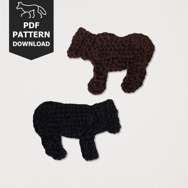 Grizzly Bear - Black Bear - Applique - Crochet Pattern